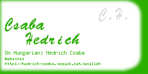 csaba hedrich business card